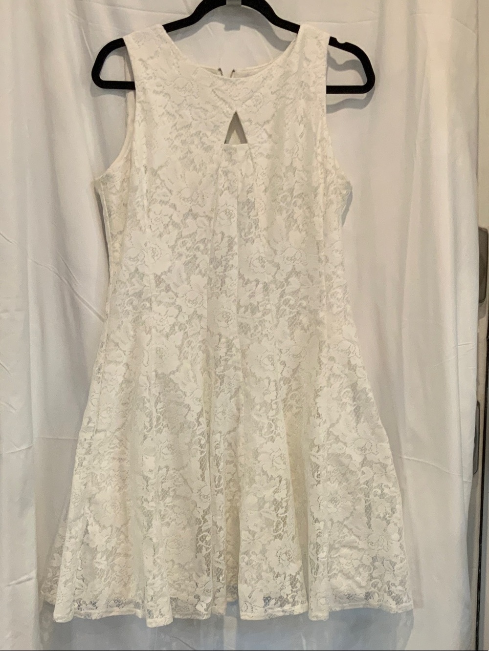 Julian Taylor White Lace Fit-and-Flare Dress
